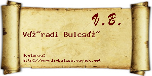 Váradi Bulcsú névjegykártya